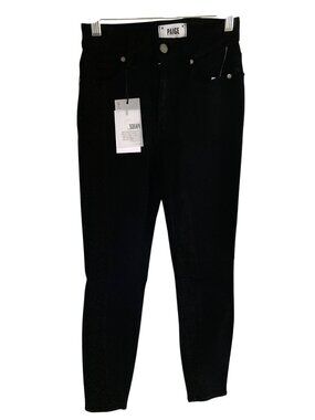 PAIGE DENIM HOXTON ANKLE Skinny Jeans Black Size 24   NWT